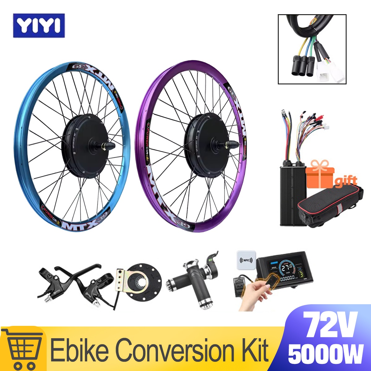 5000W Hub Motor Kit 72V - New MTX39 72V 5000W EBike Conversion