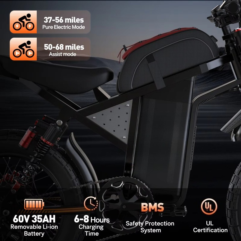 Bopzin 3000W 60V 35Ah Stealth  - đánh giá và giá 3000W Stealth Bomber Motor