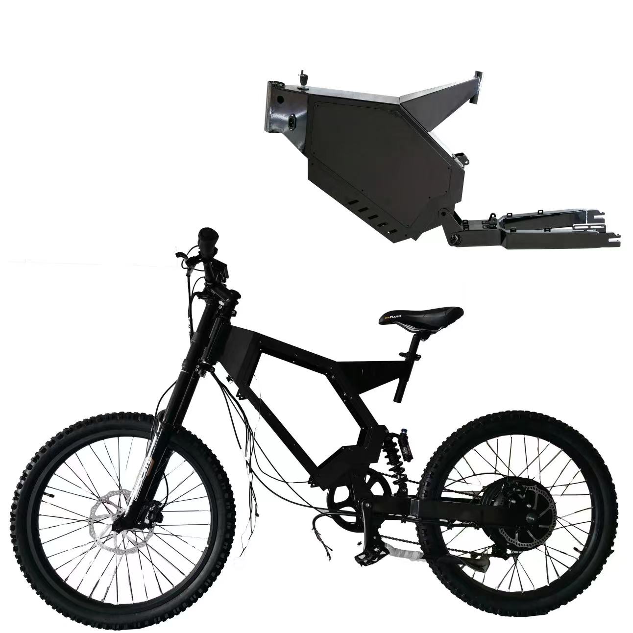 Electric Bike Steel Frame off  - đánh giá và giá 3000W Stealth Bomber Motor